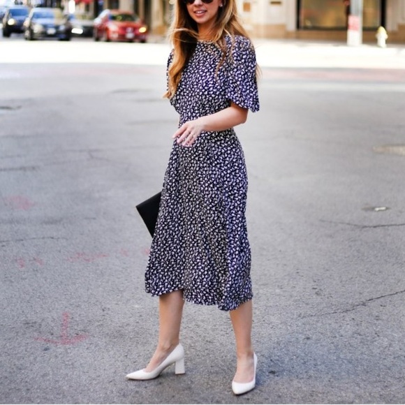 Something Navy Floral short sleeve Midi Dress 20164 - Picture 1 of 14